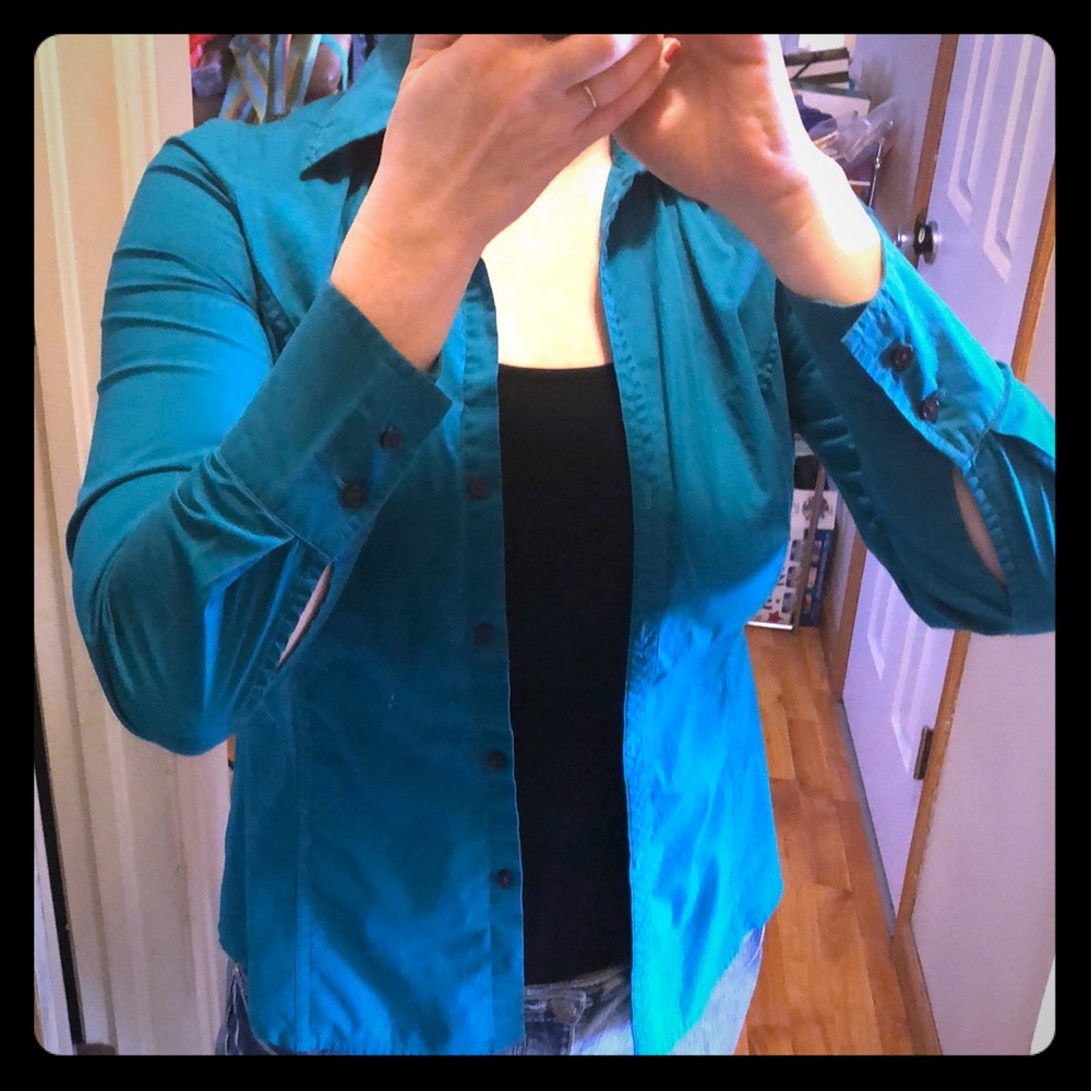 Limited Teal fitted dress shirt